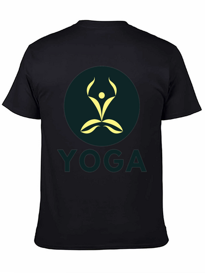 Mens Black Yoga Graphic T-Shirt