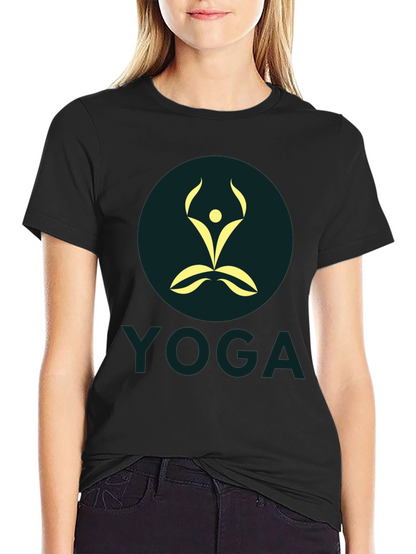 Mens Black Yoga Graphic T-Shirt