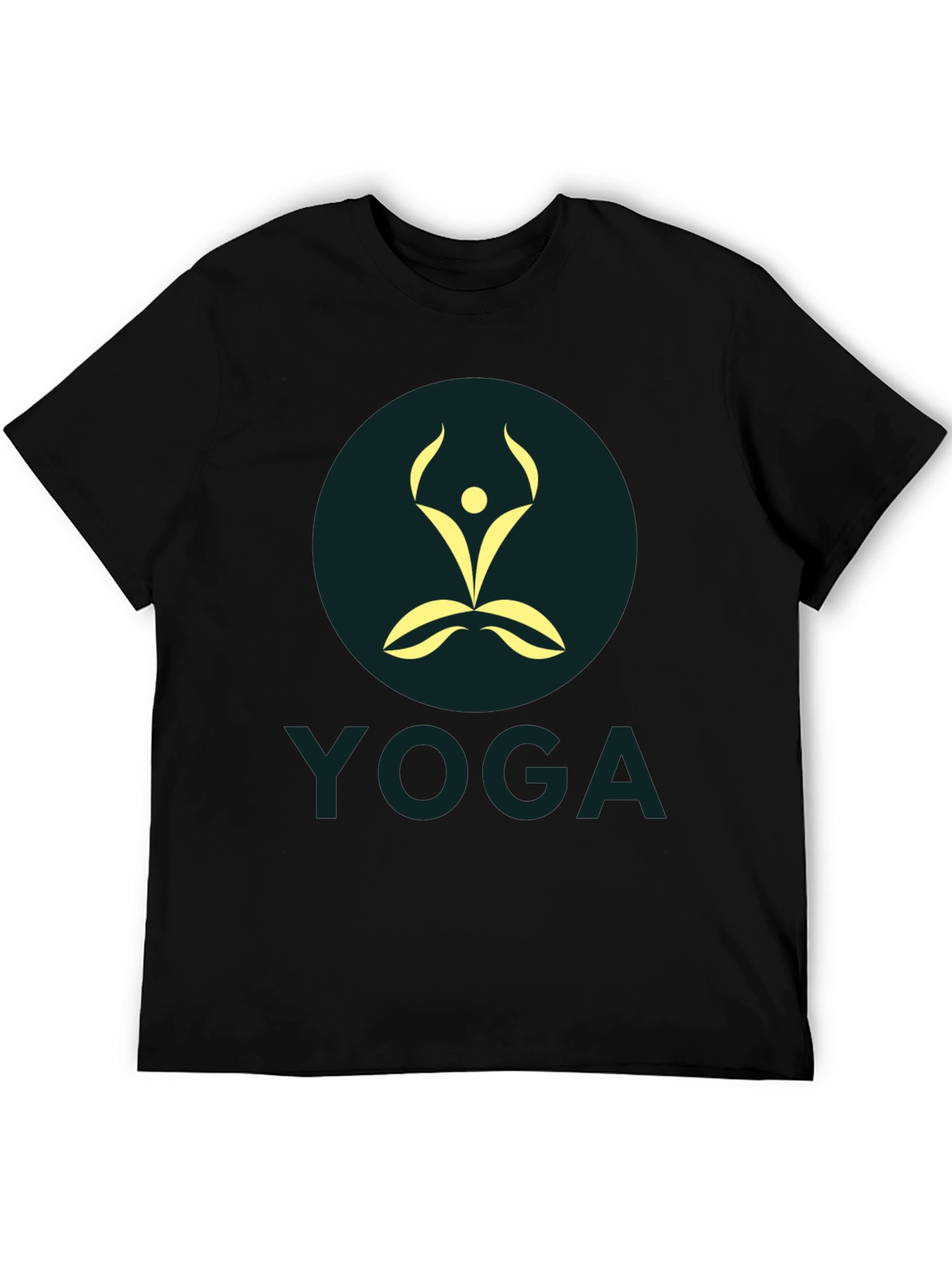 Mens Black Yoga Graphic T-Shirt