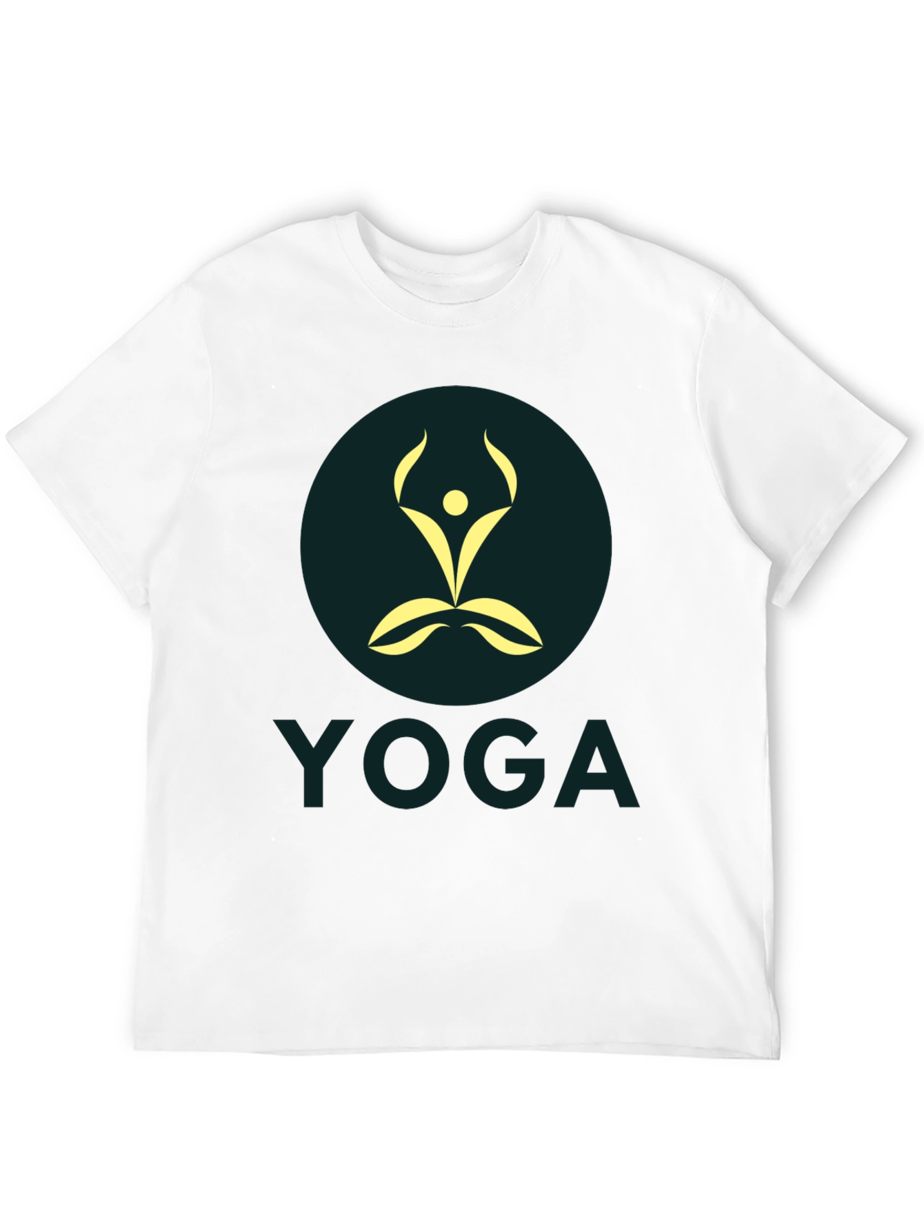 Mens Black Yoga Graphic T-Shirt
