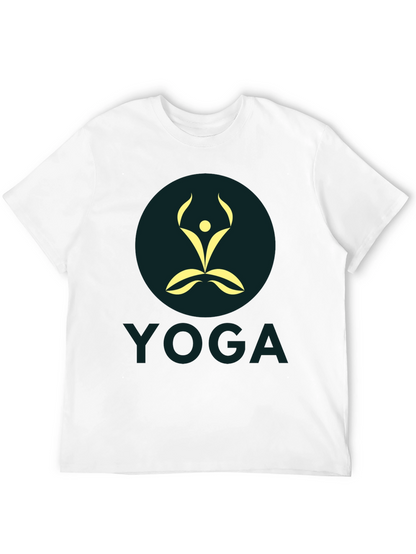 Mens Black Yoga Graphic T-Shirt