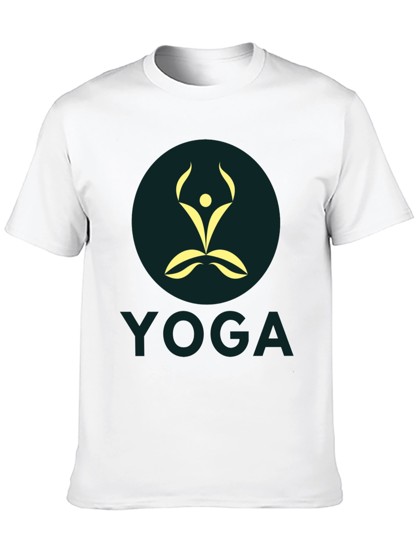 Mens Black Yoga Graphic T-Shirt