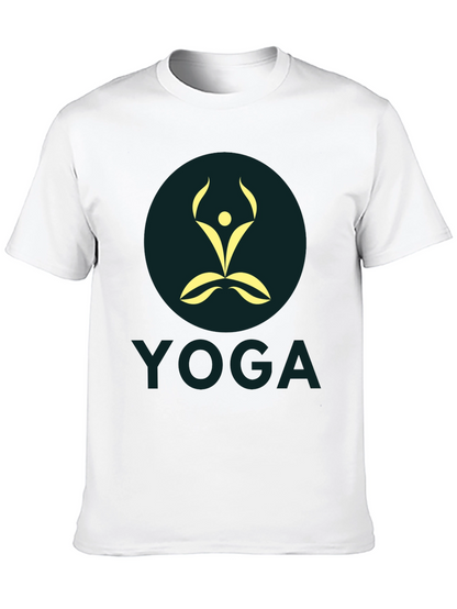 Mens Black Yoga Graphic T-Shirt