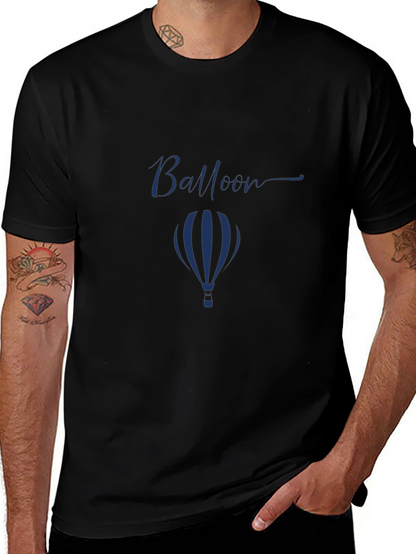 Mens Black Balloon Graphic T-Shirt