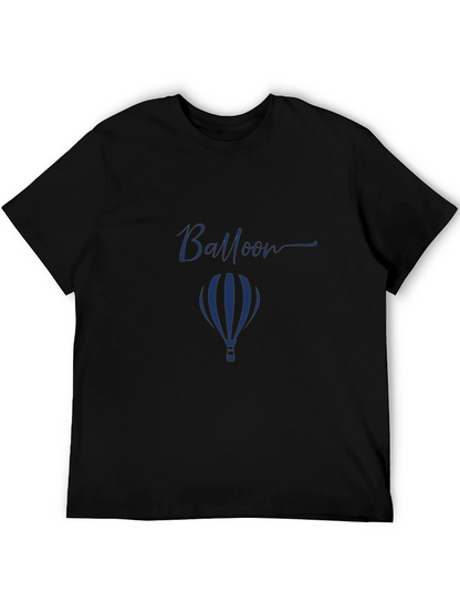 Mens Black Balloon Graphic T-Shirt
