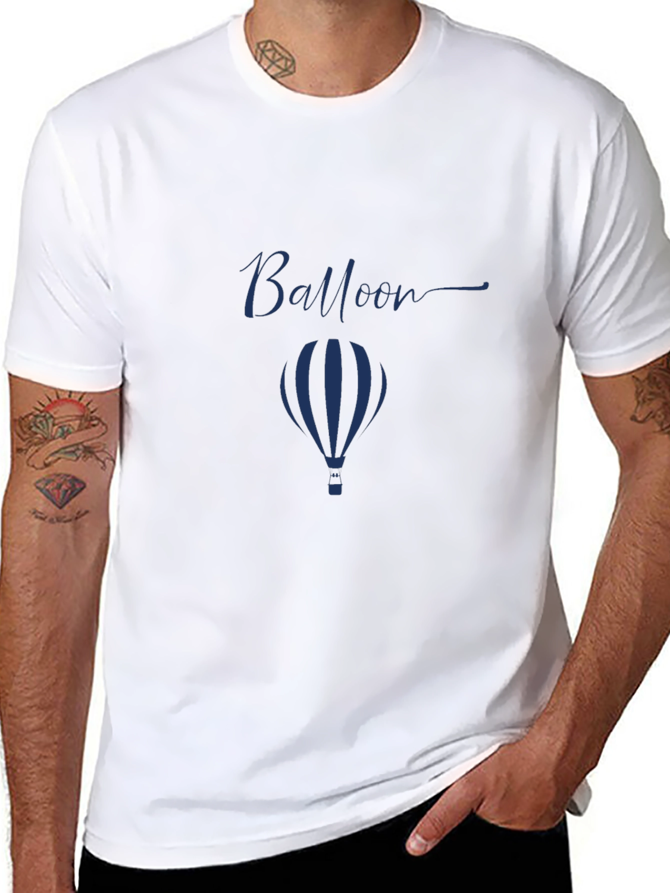 Mens Black Balloon Graphic T-Shirt