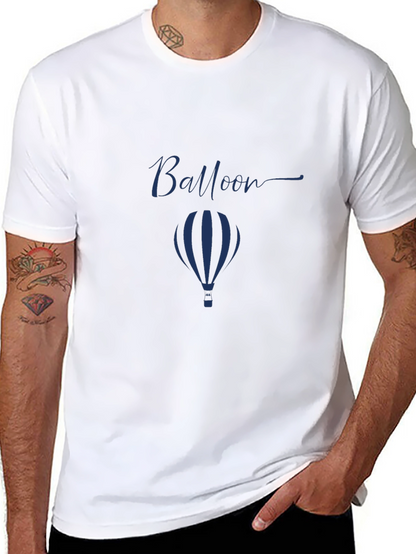 Mens Black Balloon Graphic T-Shirt