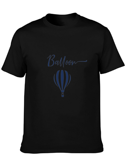 Mens Black Balloon Graphic T-Shirt