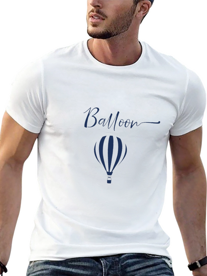 Mens Black Balloon Graphic T-Shirt