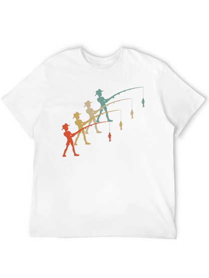 Retro Angler T-Shirt - Fishing Evolution Tee