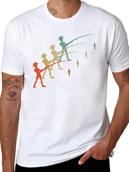 Retro Angler T-Shirt - Fishing Evolution Tee