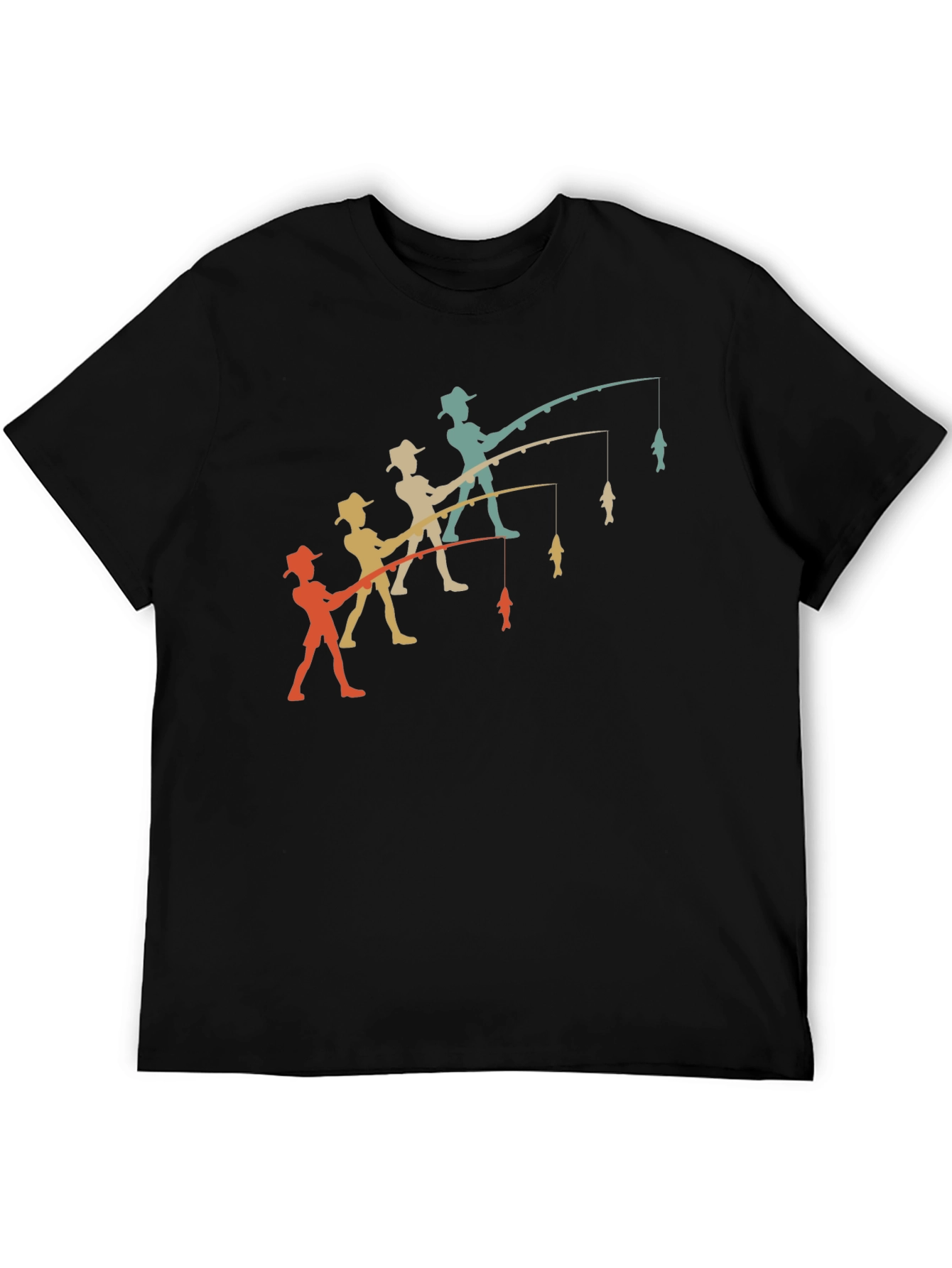 Retro Angler T-Shirt - Fishing Evolution Tee