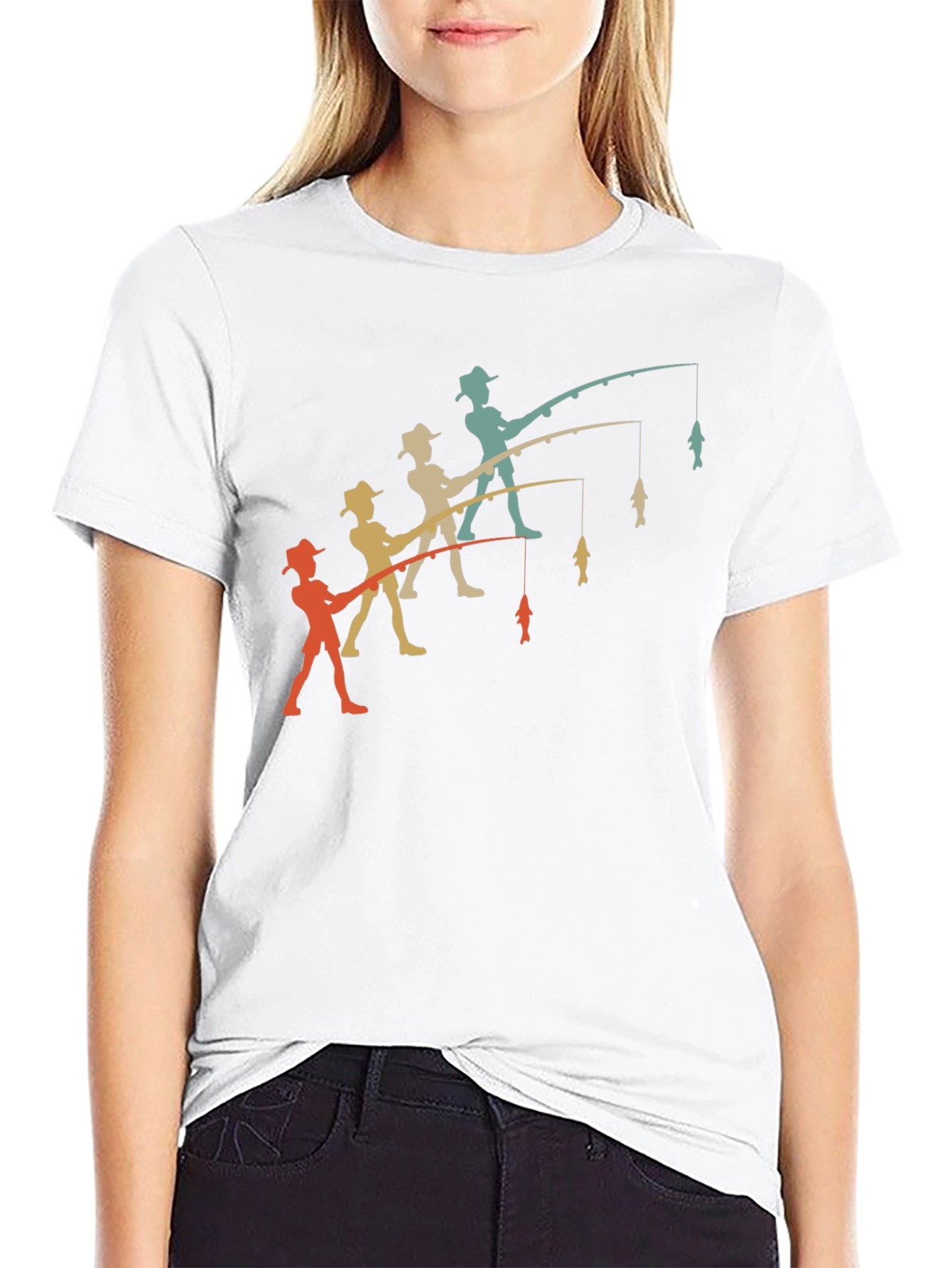 Retro Angler T-Shirt - Fishing Evolution Tee