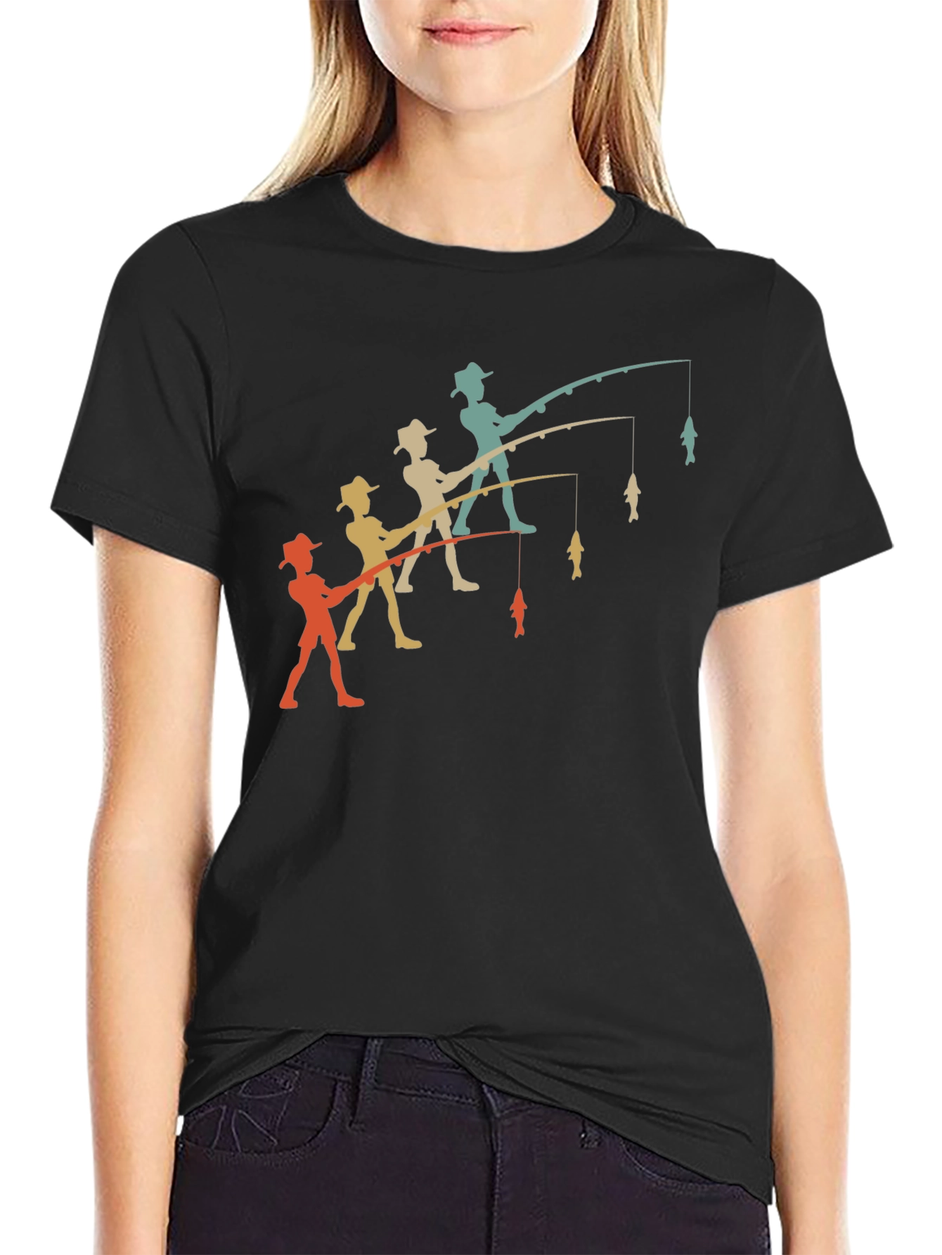 Retro Angler T-Shirt - Fishing Evolution Tee