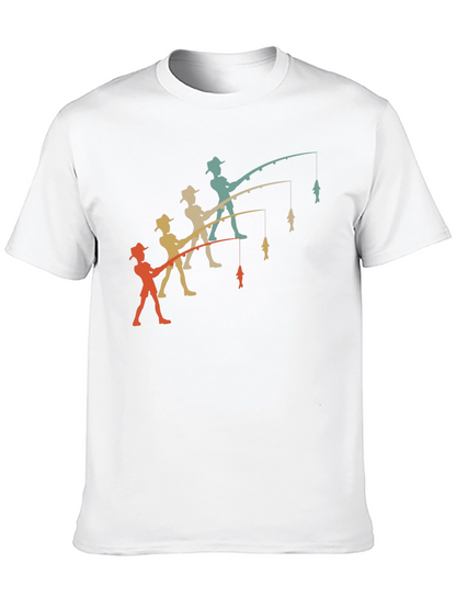 Retro Angler T-Shirt - Fishing Evolution Tee
