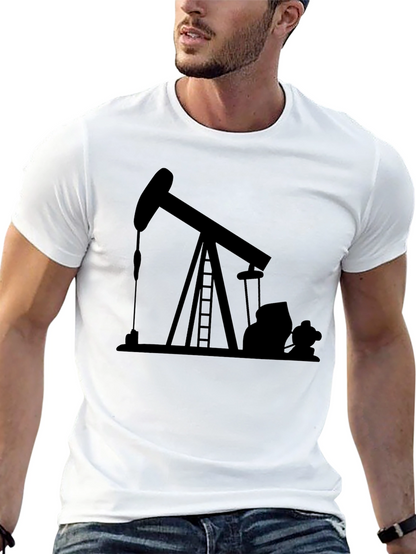 Oil Derrick Graphic T-Shirt - Black