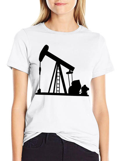 Oil Derrick Graphic T-Shirt - Black