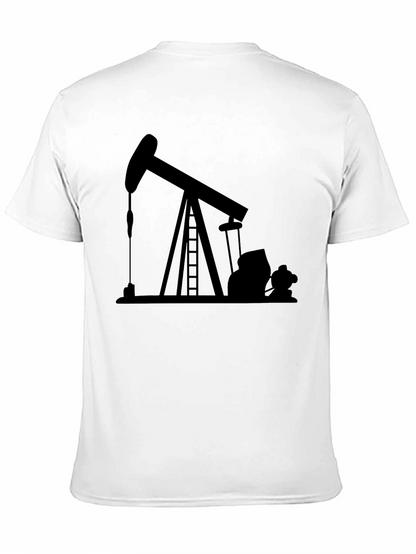 Oil Derrick Graphic T-Shirt - Black