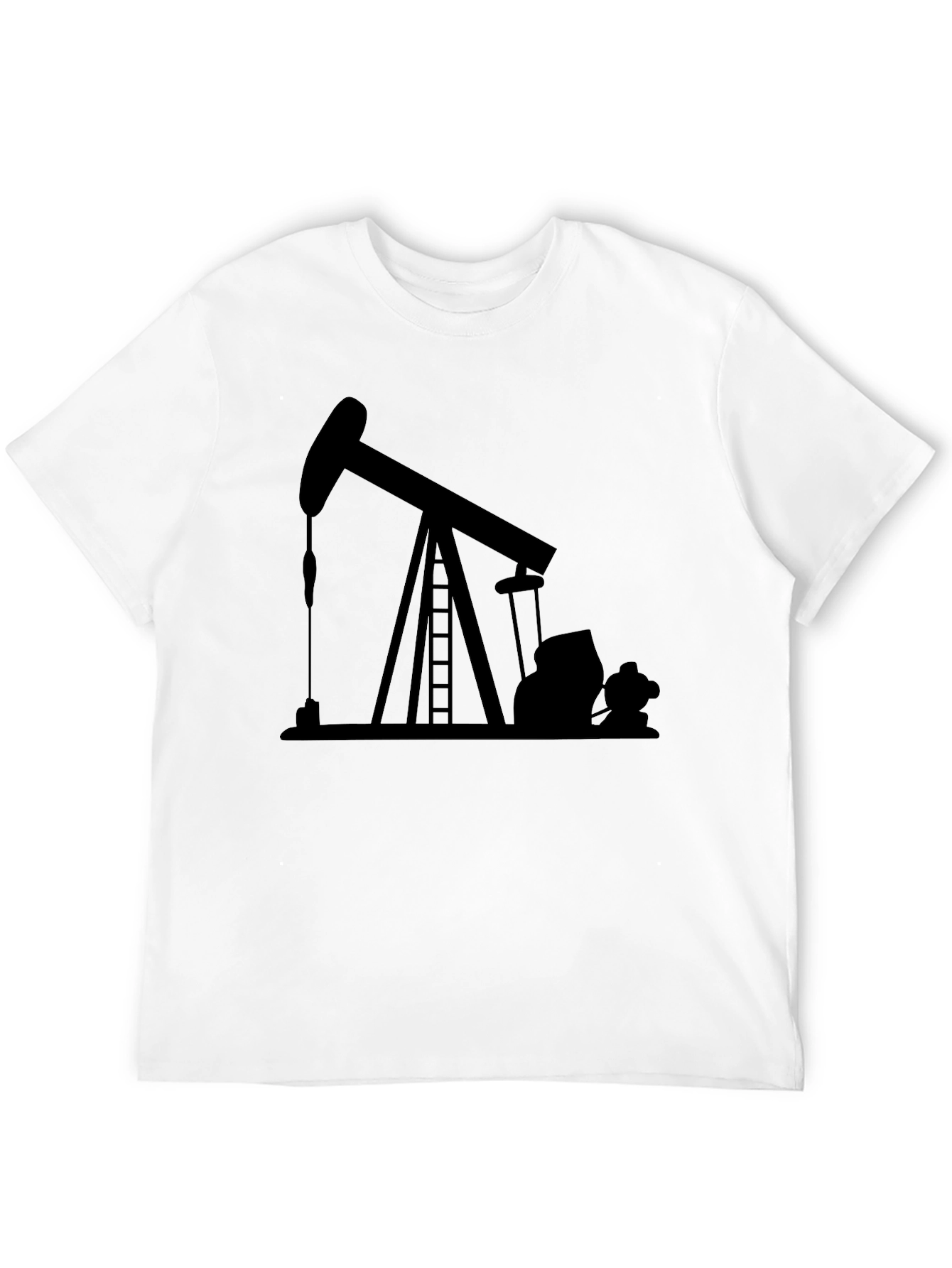 Oil Derrick Graphic T-Shirt - Black