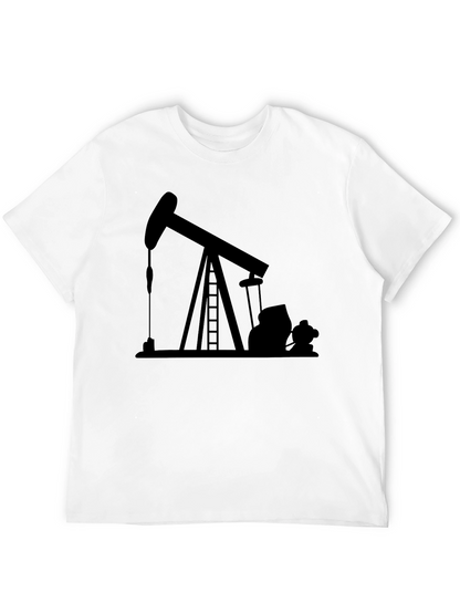 Oil Derrick Graphic T-Shirt - Black
