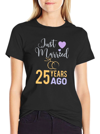 25th Anniversary T-Shirt - Just Married 25 Years Ago