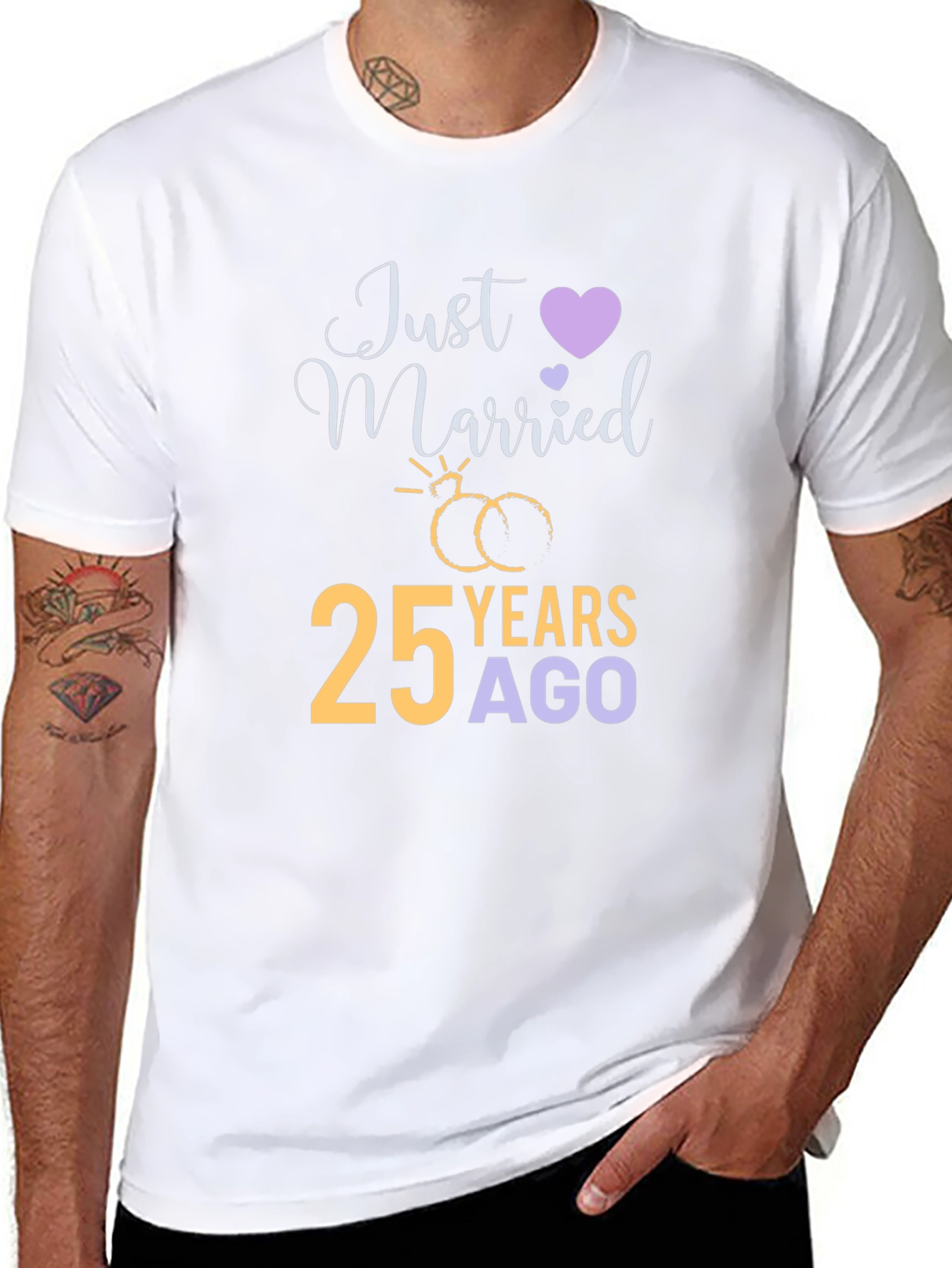 25th Anniversary T-Shirt - Just Married 25 Years Ago
