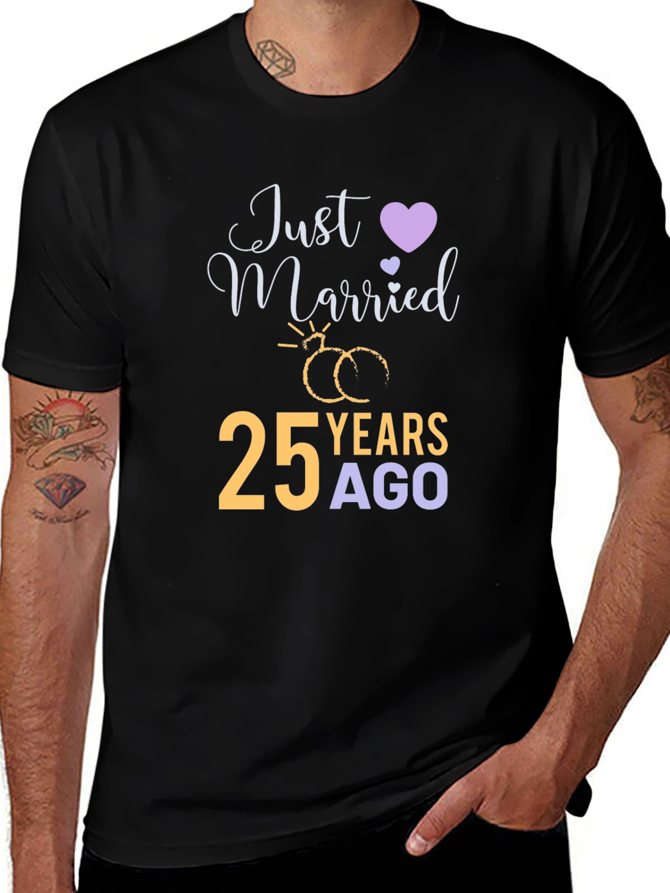 25th Anniversary T-Shirt - Just Married 25 Years Ago