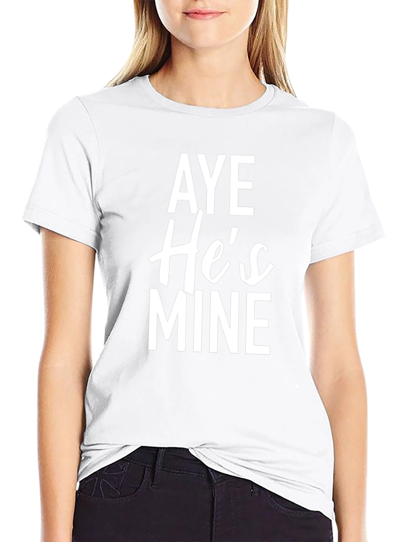 Aye Hes Mine Graphic Tee - Black Cotton Blend