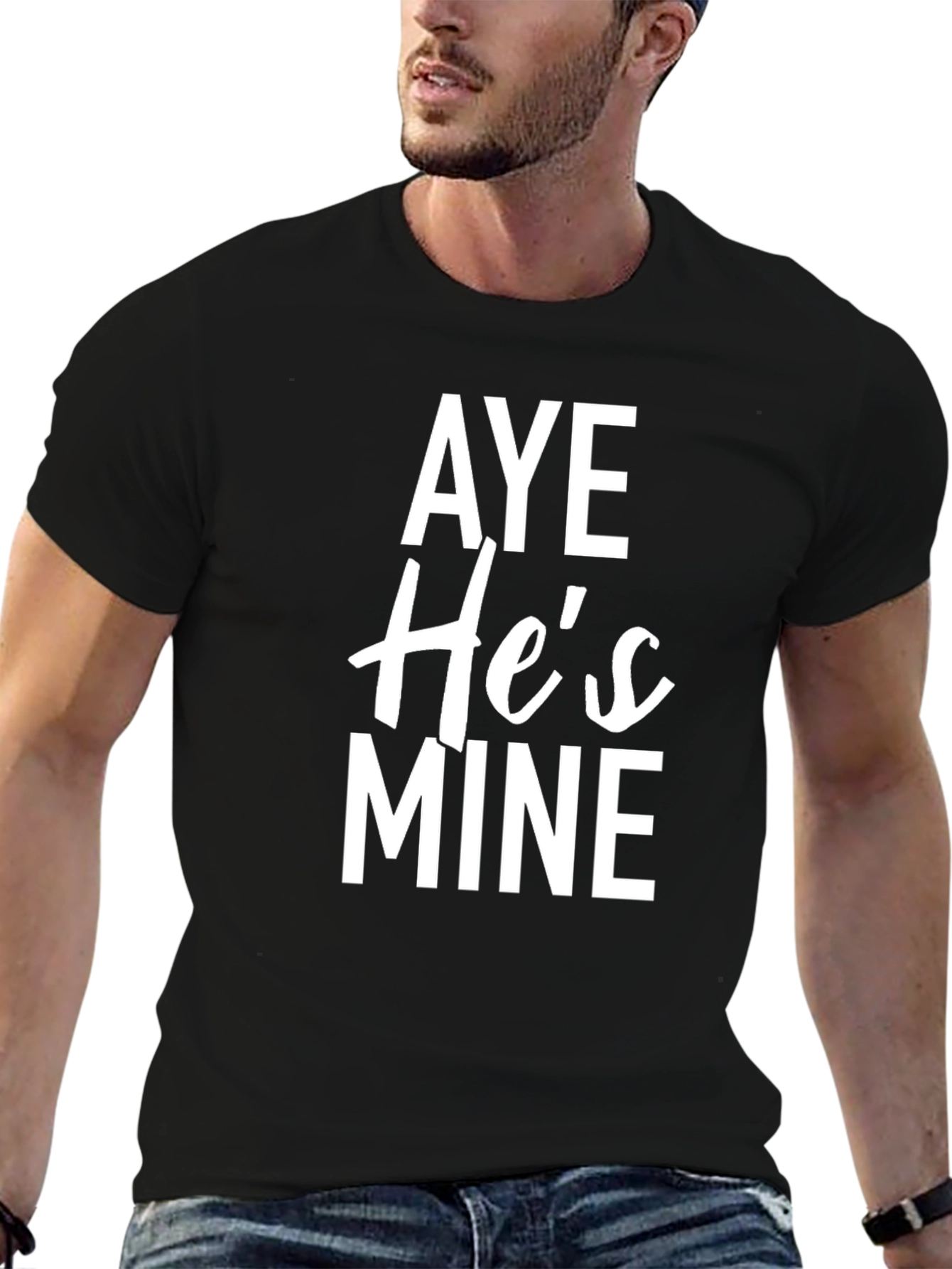 Aye Hes Mine Graphic Tee - Black Cotton Blend