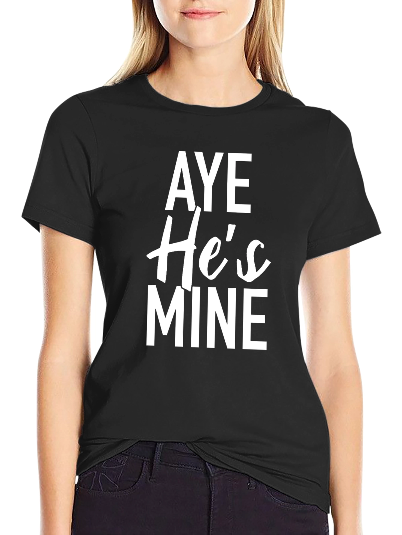 Aye Hes Mine Graphic Tee - Black Cotton Blend