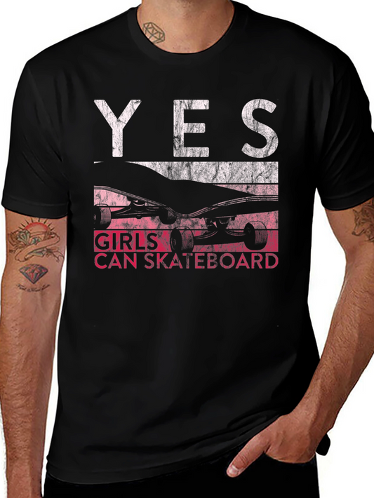 Girls Can Skateboard Graphic Tee
