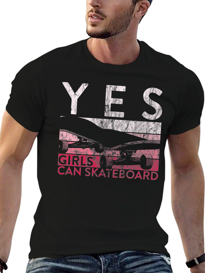 Girls Can Skateboard Graphic Tee