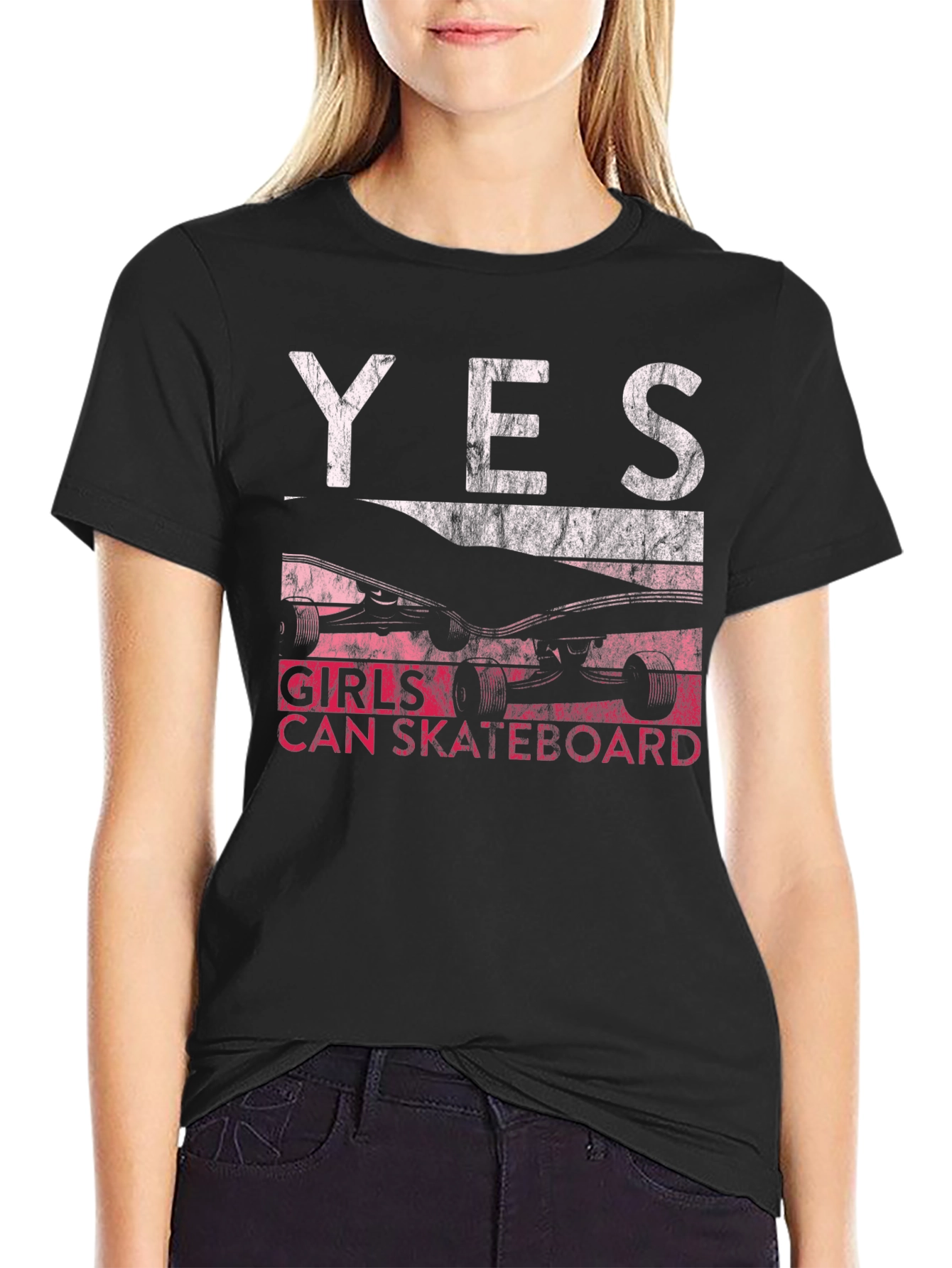 Girls Can Skateboard Graphic Tee