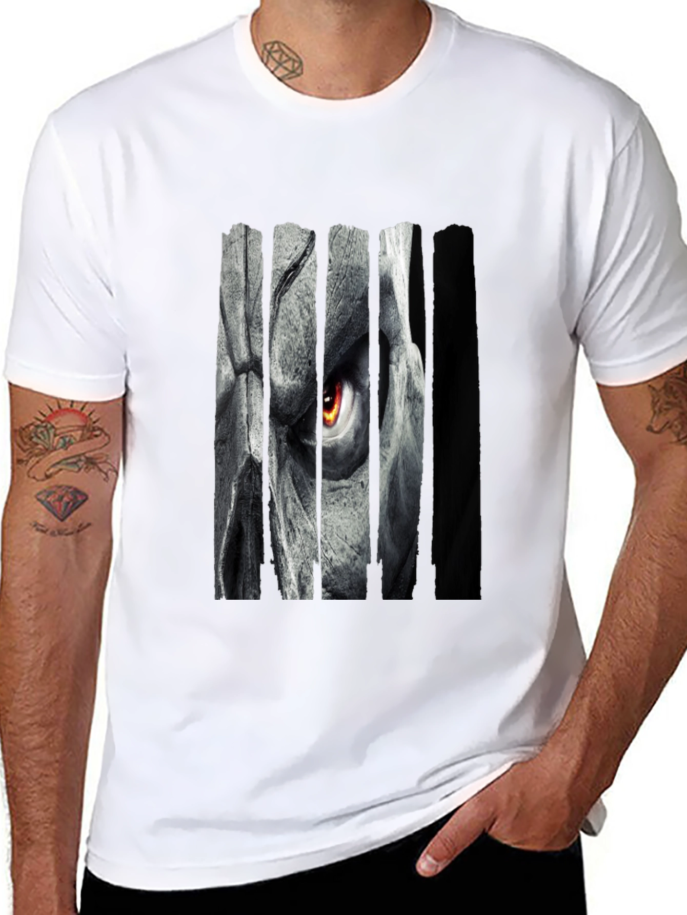 Grim Eye Graphic Print Black T-Shirt