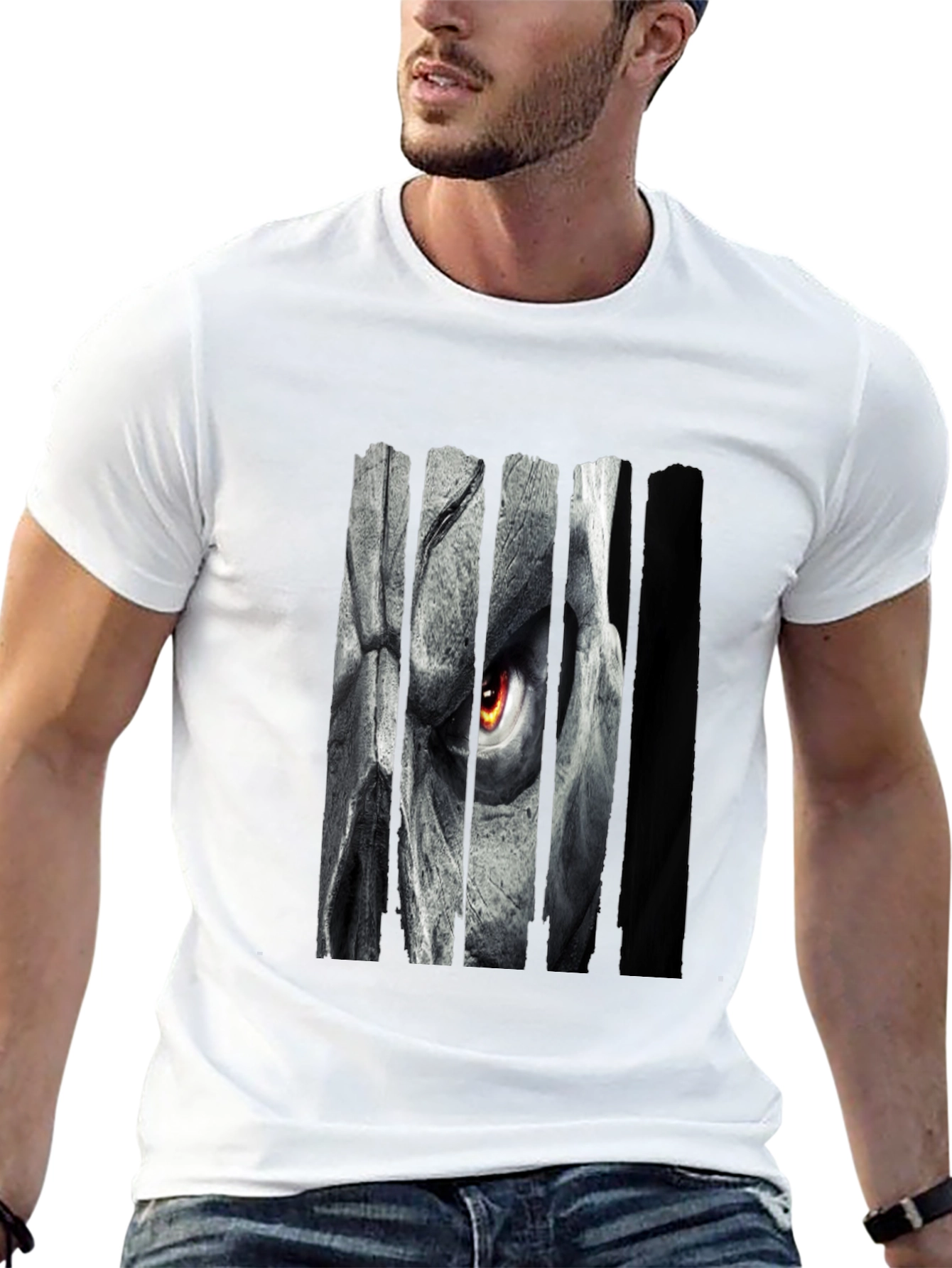 Grim Eye Graphic Print Black T-Shirt