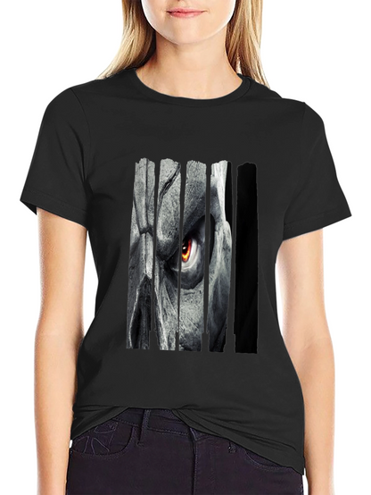 Grim Eye Graphic Print Black T-Shirt