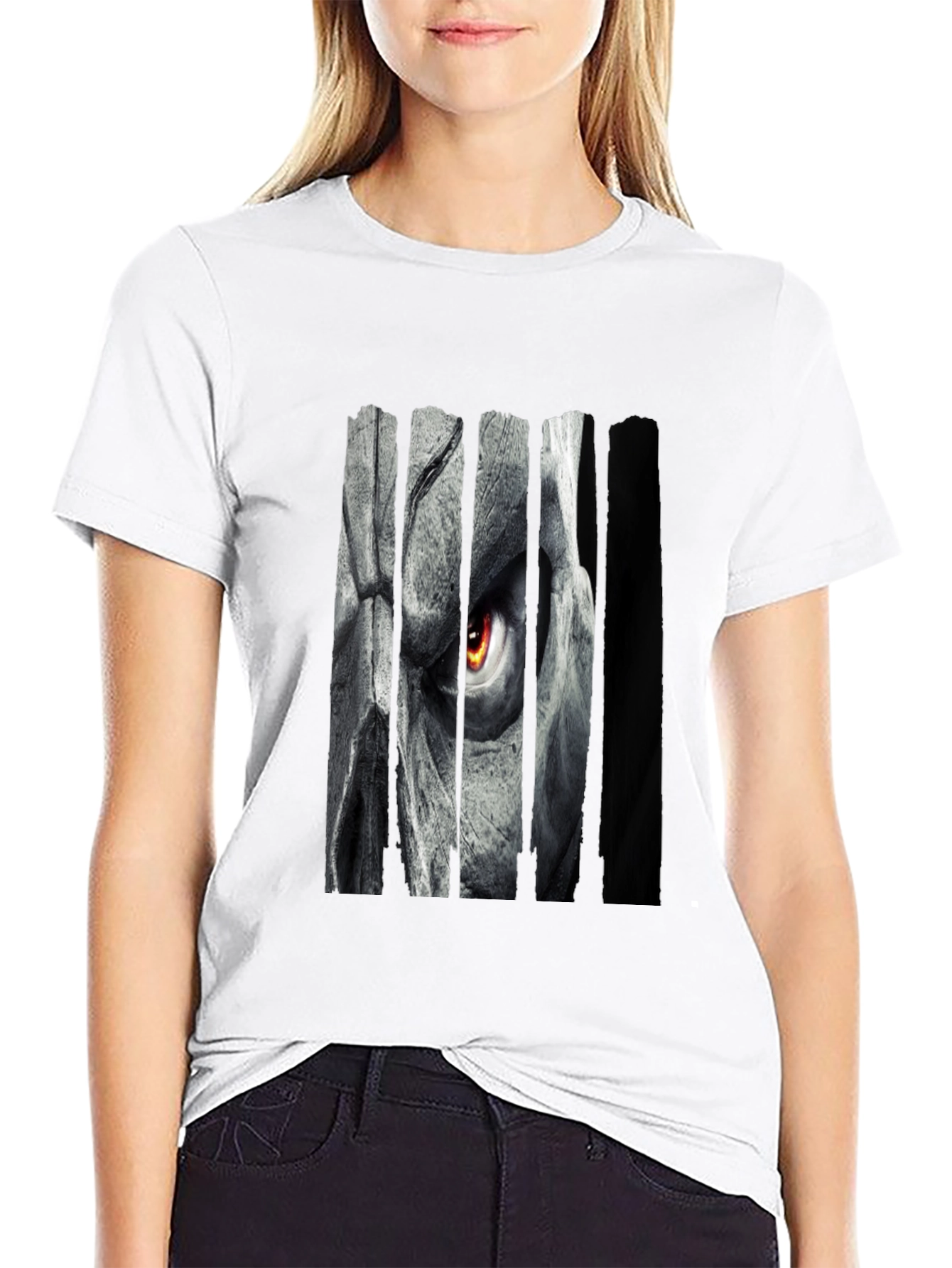 Grim Eye Graphic Print Black T-Shirt