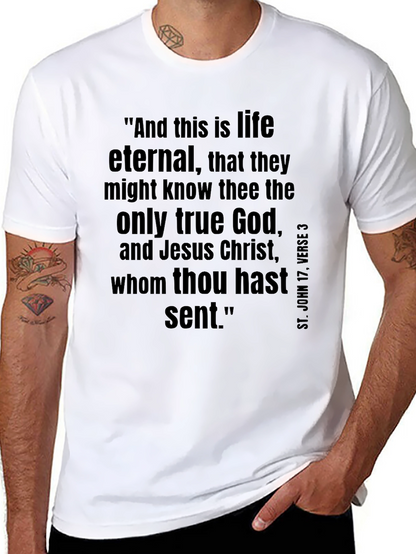 Eternal Life T-Shirt Christian Verse Black Tee