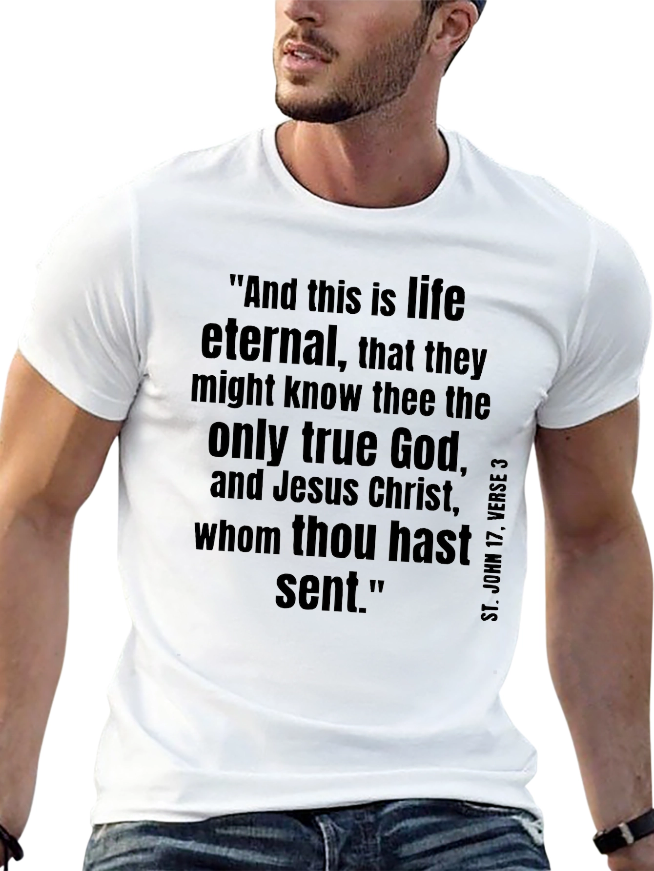 Eternal Life T-Shirt Christian Verse Black Tee