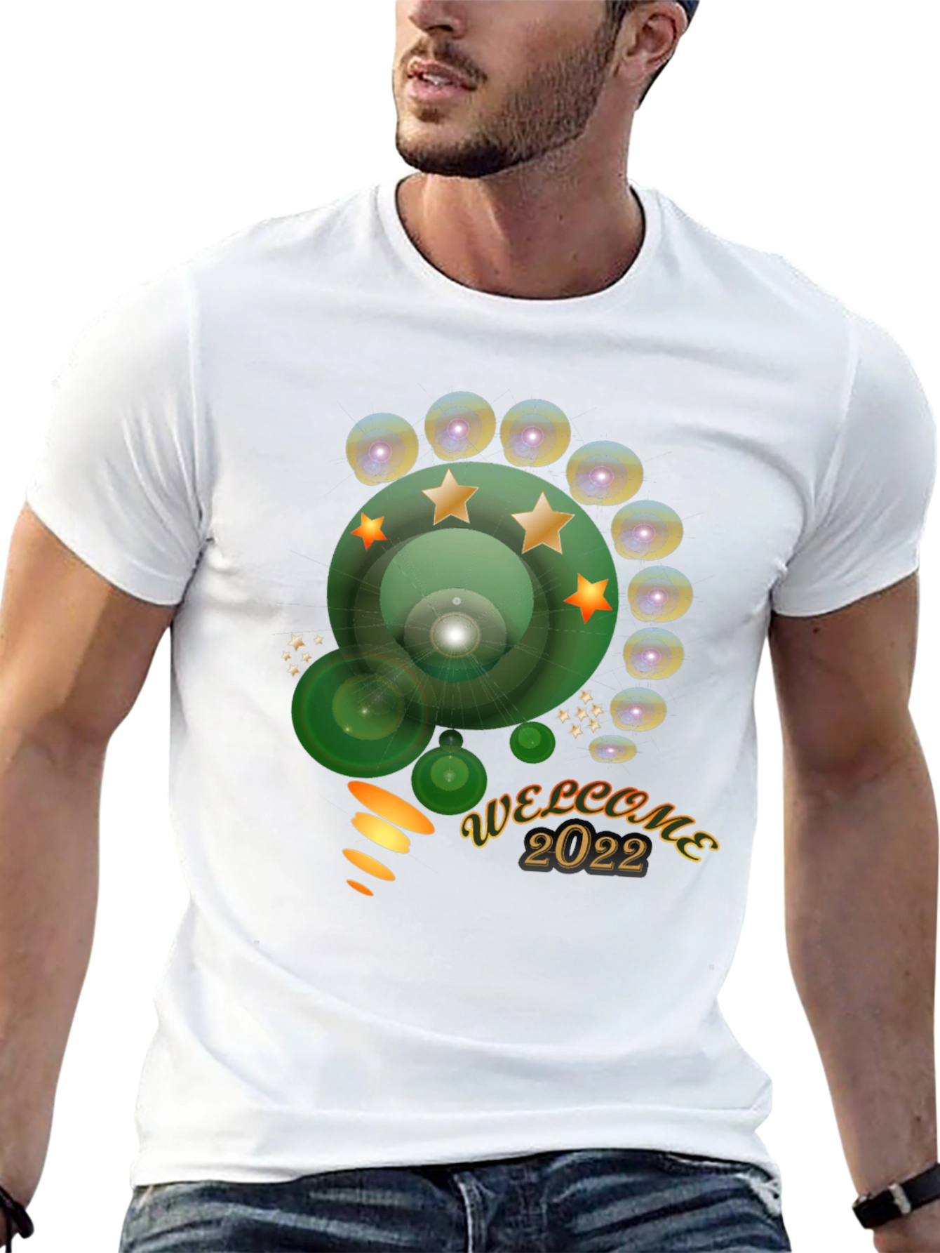 Welcome 2022 Graphic Tee - Stylish Mens Black T-Shirt