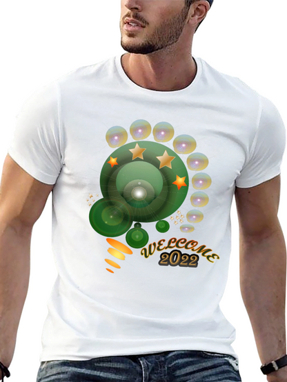 Welcome 2022 Graphic Tee - Stylish Mens Black T-Shirt