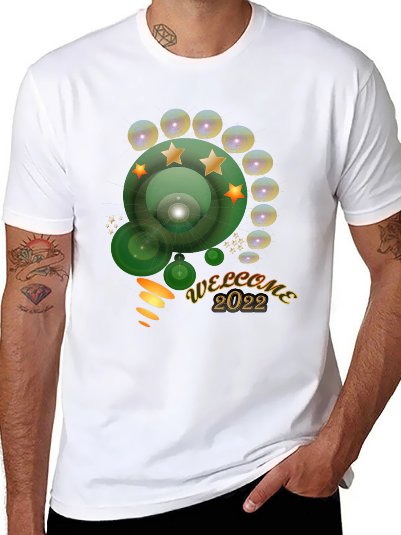 Welcome 2022 Graphic Tee - Stylish Mens Black T-Shirt