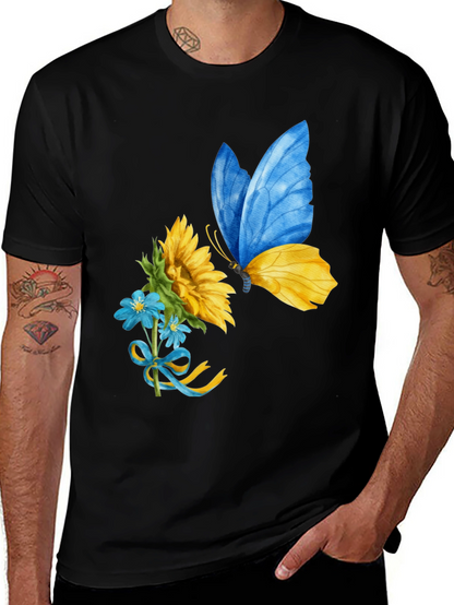 Ukraine Butterfly Sunflower Graphic Tee