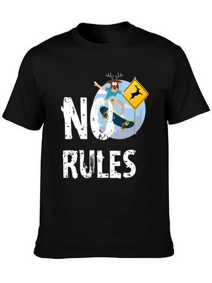 No Rules Deer Skateboard Graphic Tee