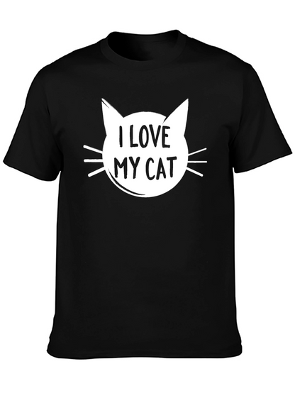 I Love My Cat T-Shirt Black