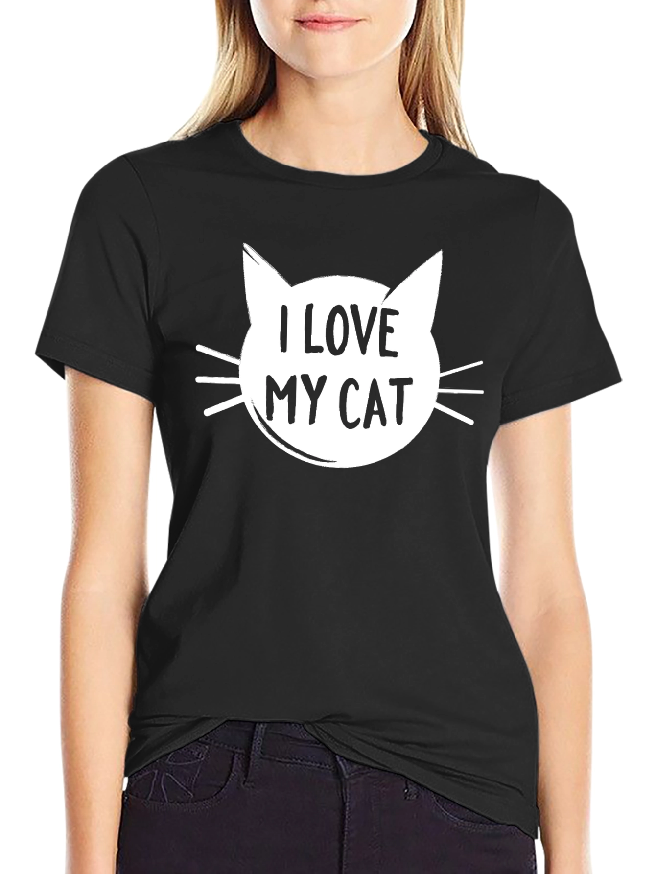I Love My Cat T-Shirt Black