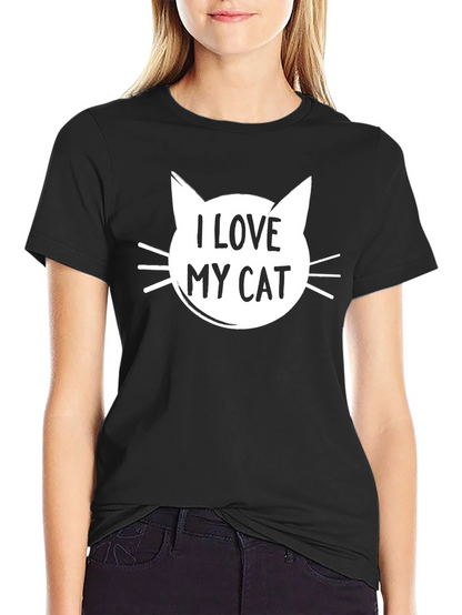 I Love My Cat T-Shirt Black