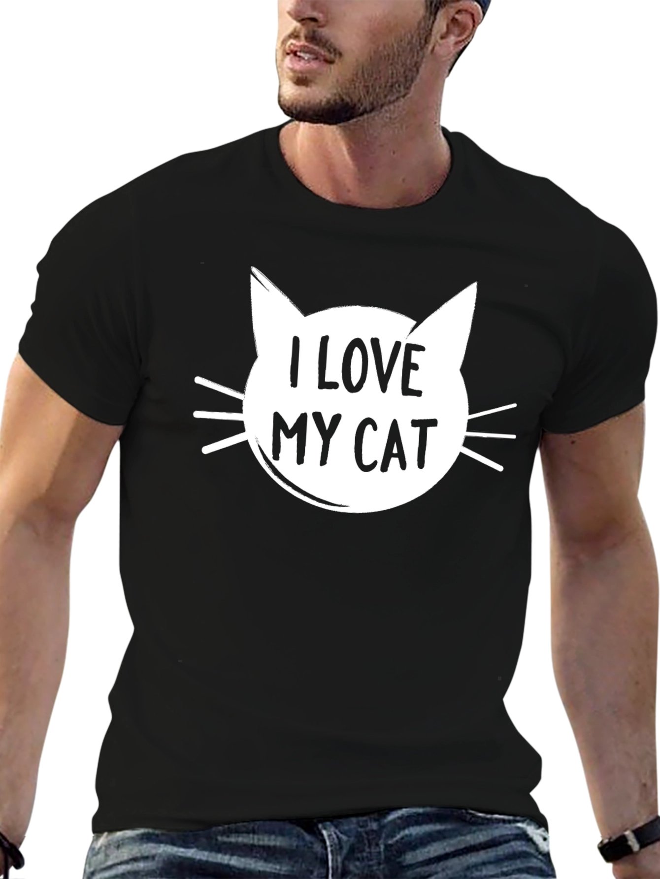 I Love My Cat T-Shirt Black