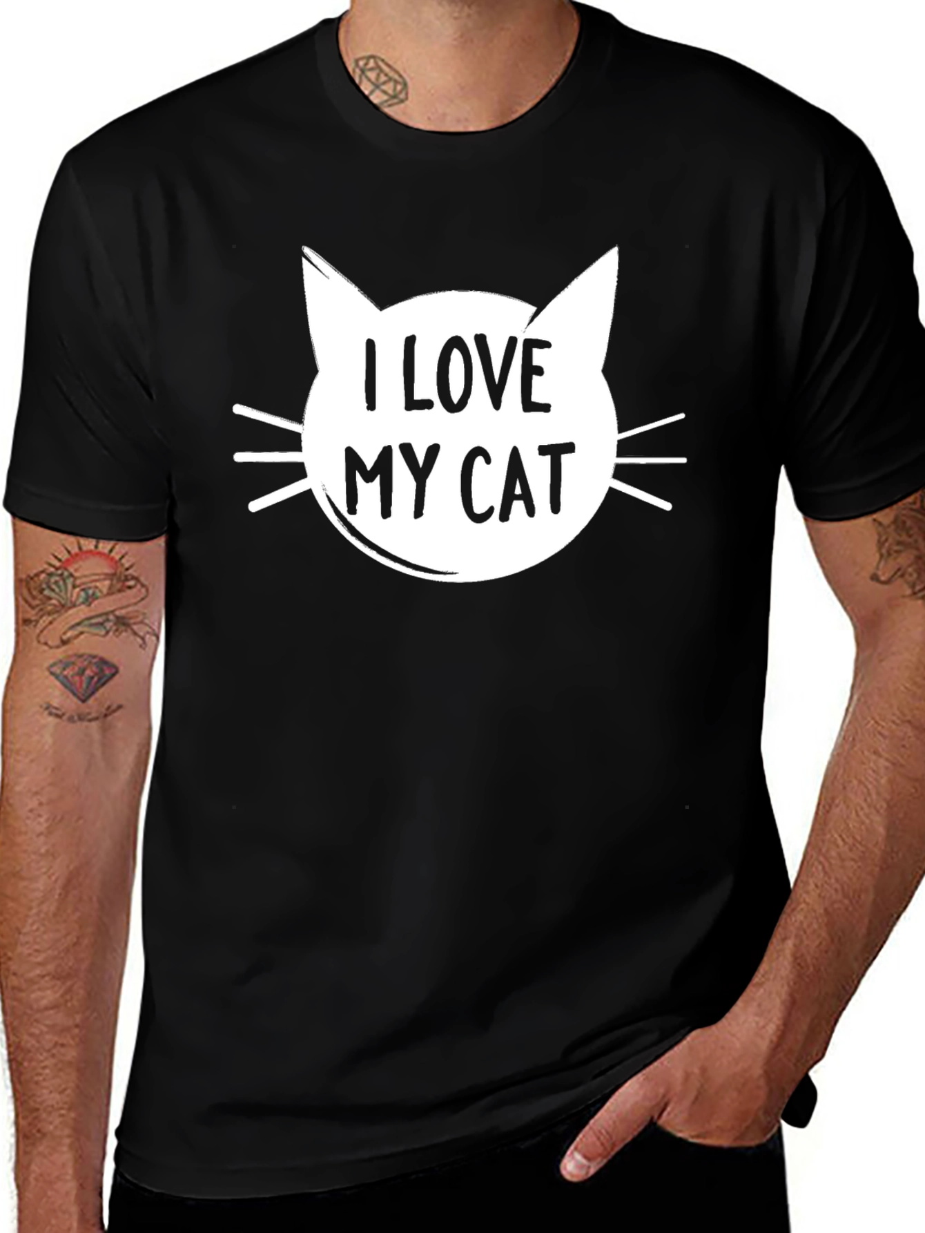 I Love My Cat T-Shirt Black