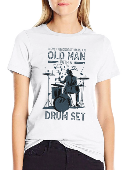 Old Man Drum Set Graphic Tee
